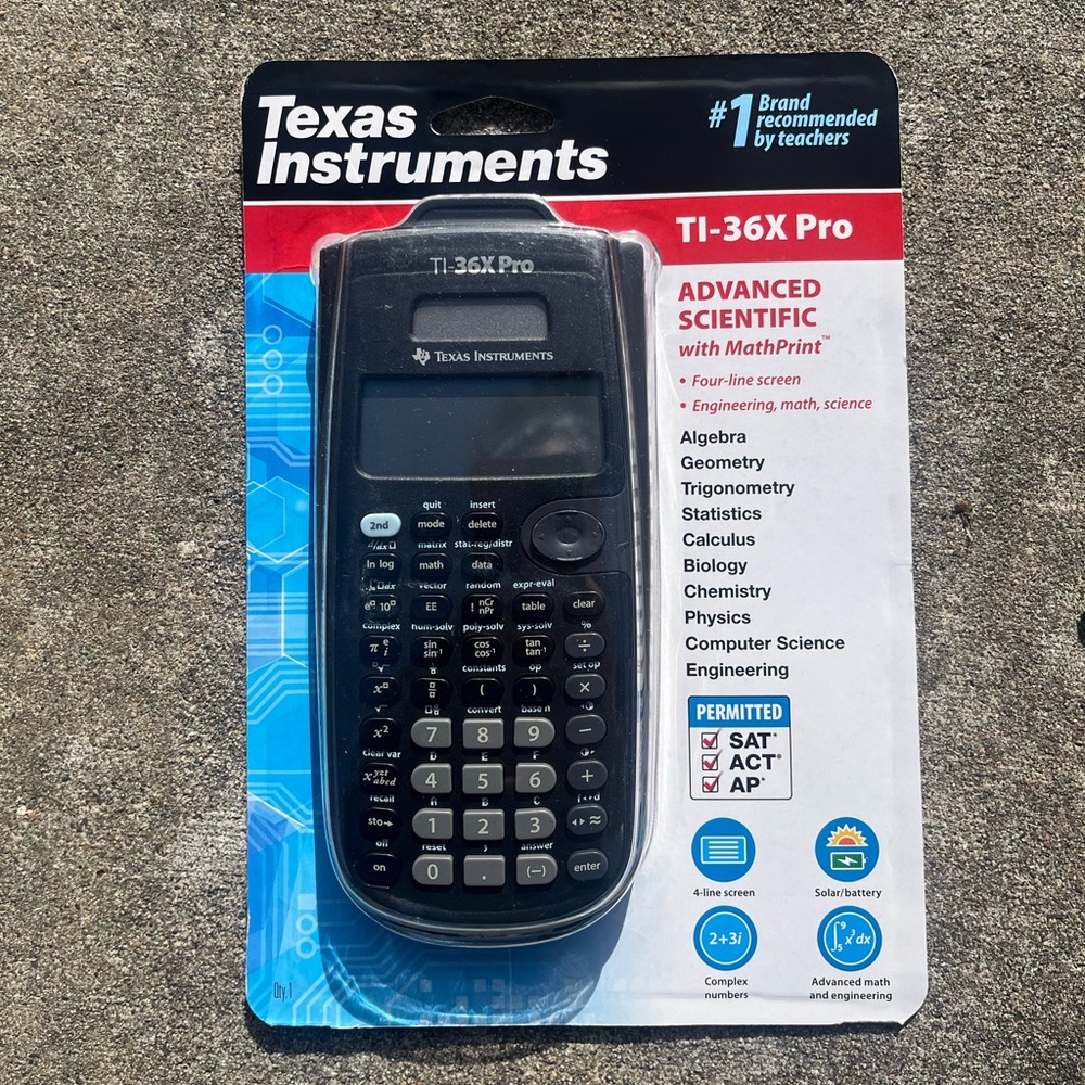 Texas instrumental calculator TI-36x pro